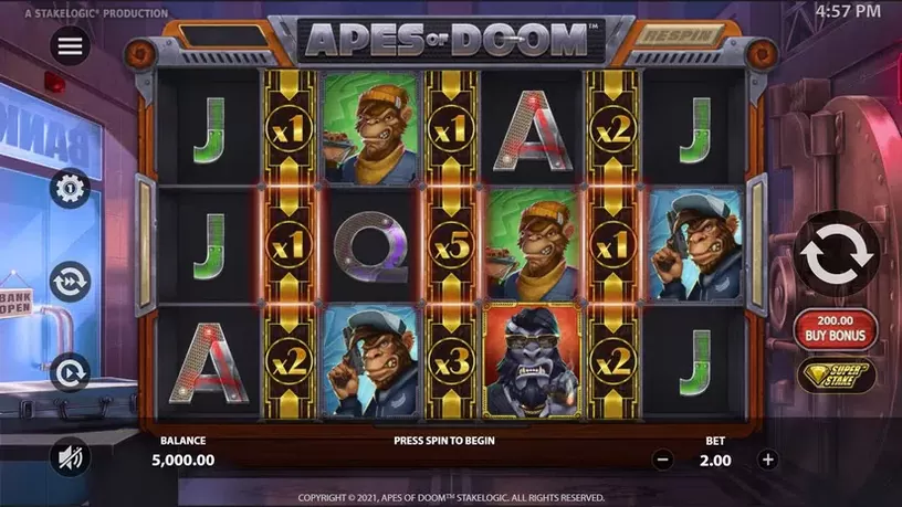 Apes of Doom slot screenshot 1