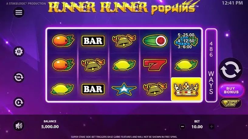 Runner Runner PopWins slot screenshot 1