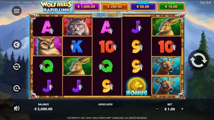 Wolf Reels Rapid Link slot screenshot 1