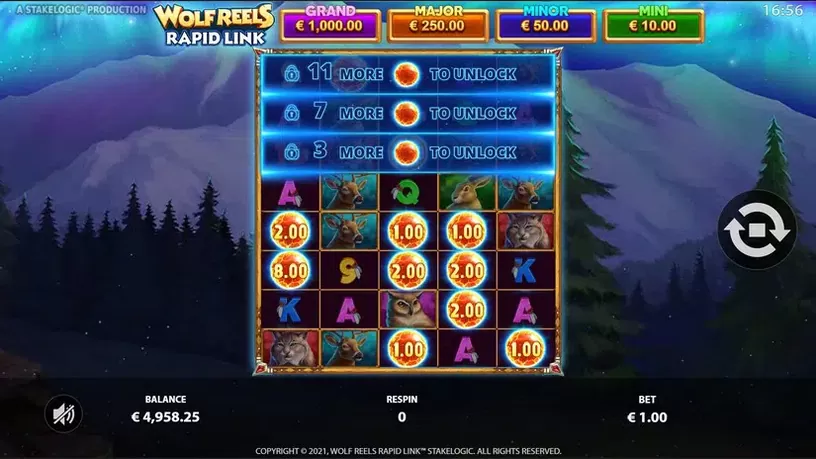 Wolf Reels Rapid Link slot screenshot 3