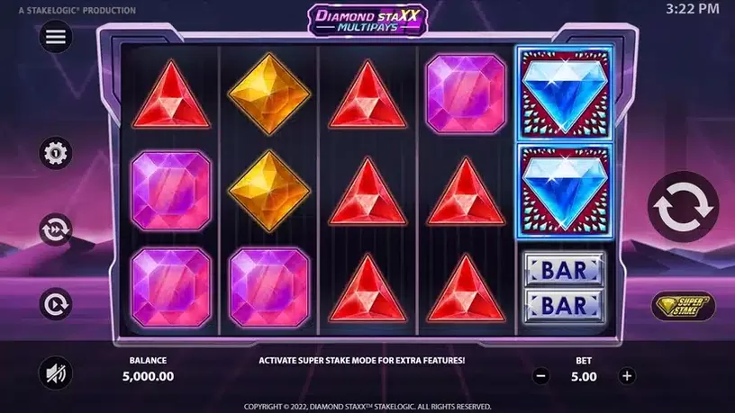 Diamond Staxx Multipays slot screenshot 1