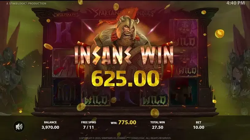 Spartans vs Zombies slot screenshot 6