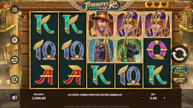 Treasures of Ra slot screenshot 1