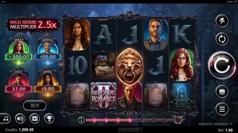 Immortal Romance 2 slot screenshot 1
