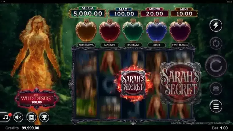 Immortal Romance Sarah’s Secret slot screenshot 2