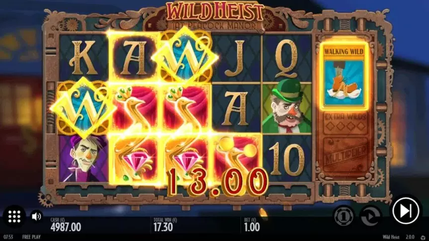 Wild Heist at Peacock Manor slot screenshot 3