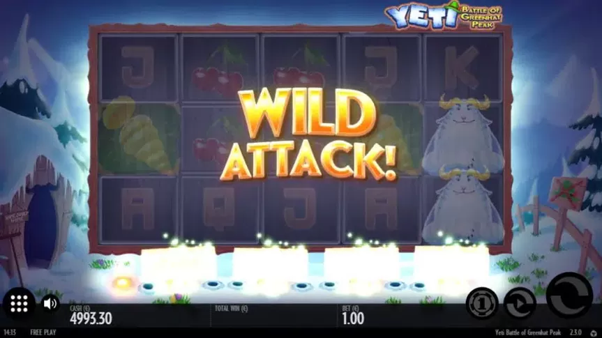 Yeti Battle of Greenhat Peak slot screenshot 2
