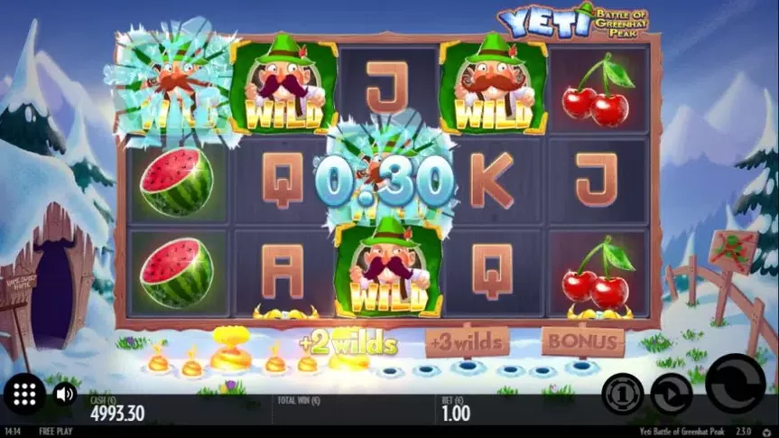 Yeti Battle of Greenhat Peak slot screenshot 3