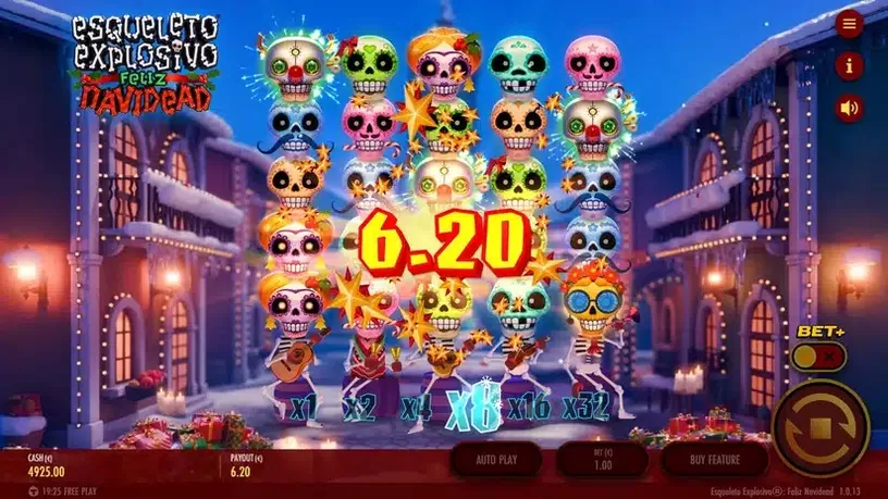 Esqueleto Explosivo Feliz Navidead slot screenshot 3