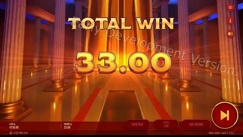 Midas Golden Touch 3 slot screenshot 4