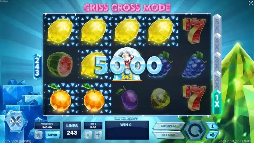 243 Christmas Fruits slot screenshot 4