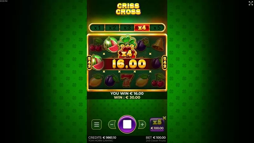 243 Clover Fruits slot screenshot 4