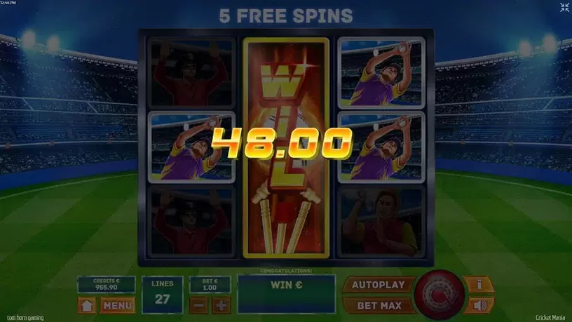 Cricket Mania slot screenshot 5