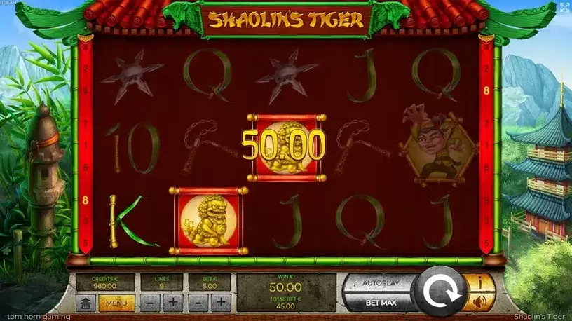 Shaolins Tiger slot screenshot 2