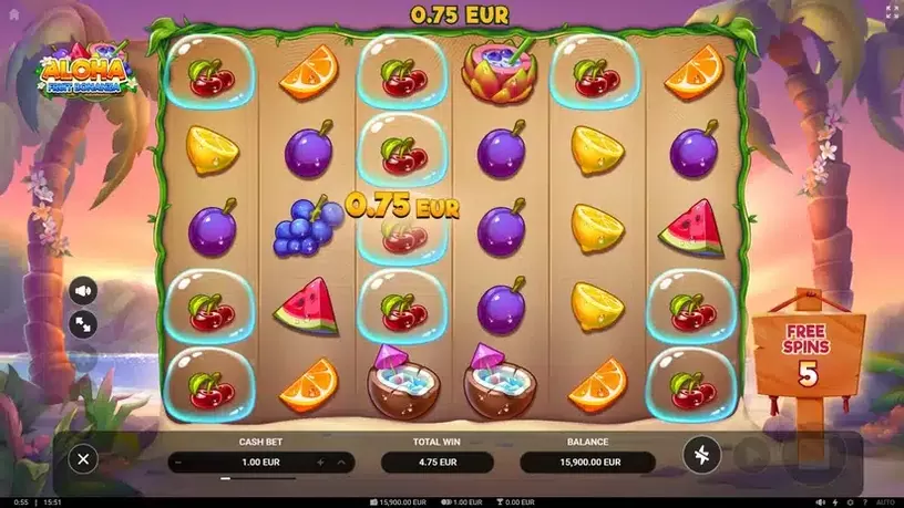 Aloha: Fruit Bonanza slot screenshot 4