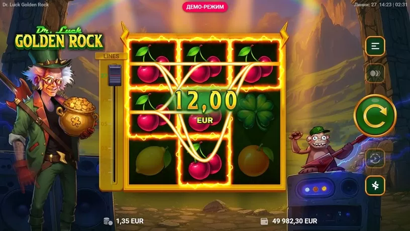 Dr Luck Golden Rock slot screenshot 3
