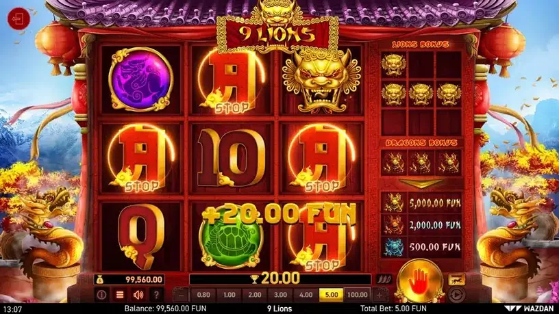 9 Lions slot screenshot 4