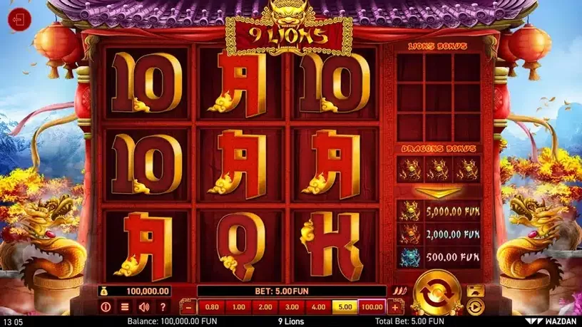 9 Lions slot screenshot 1