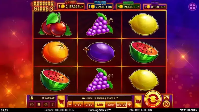 Burning Stars 3™ slot screenshot 1