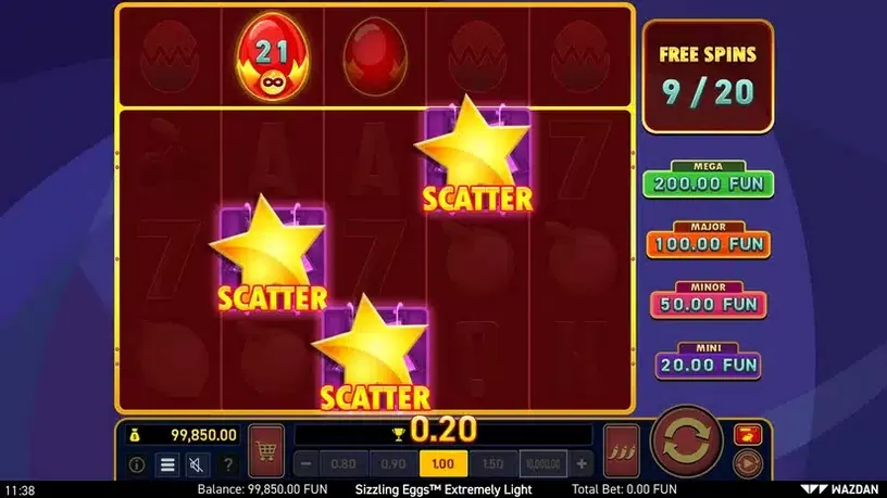 Sizzling Eggs™ Extremely Light slot screenshot 3