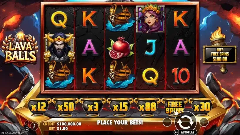 Lava Balls slot screenshot 1