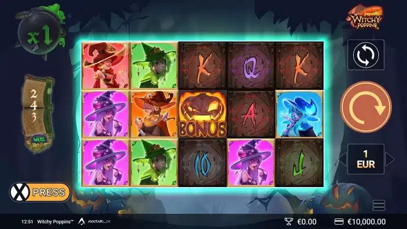 WitchyPoppins slot screenshot 1