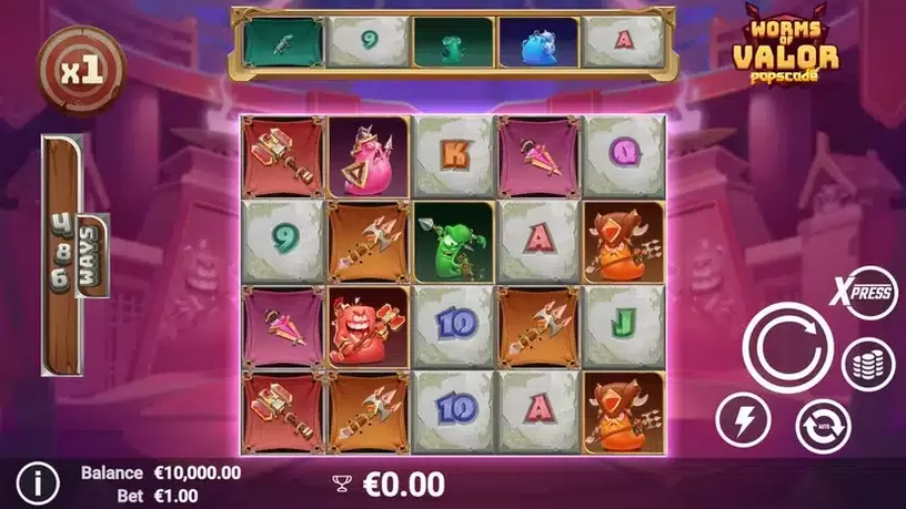 Worms of Valor slot screenshot 1