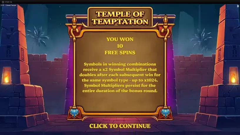 Desert Temple slot screenshot 4