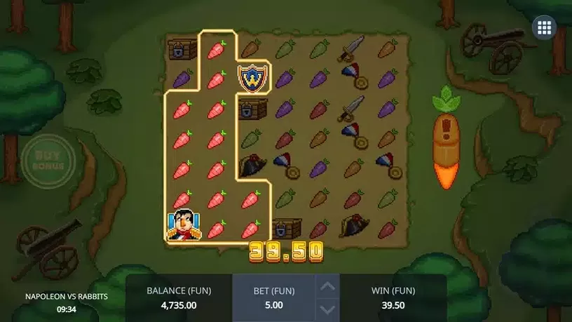 Napoleon vs Rabbits slot screenshot 3