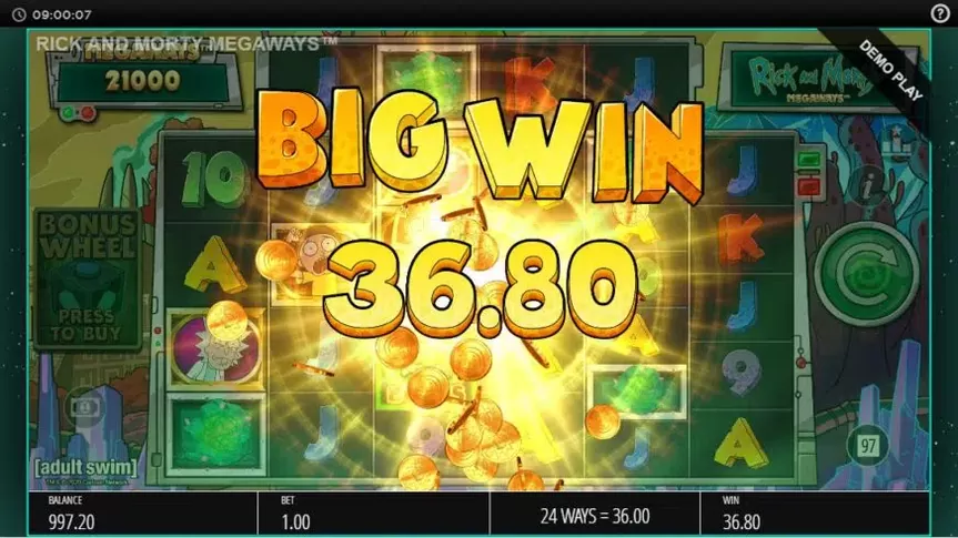 Rick and Morty Megaways slot screenshot 2