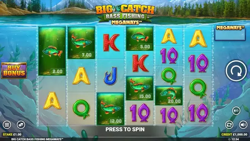 Big Catch Bass Fishing Megaways slot screenshot 1