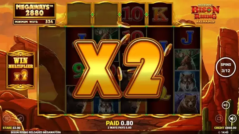 Bison Rising Reloaded Megaways slot screenshot 3