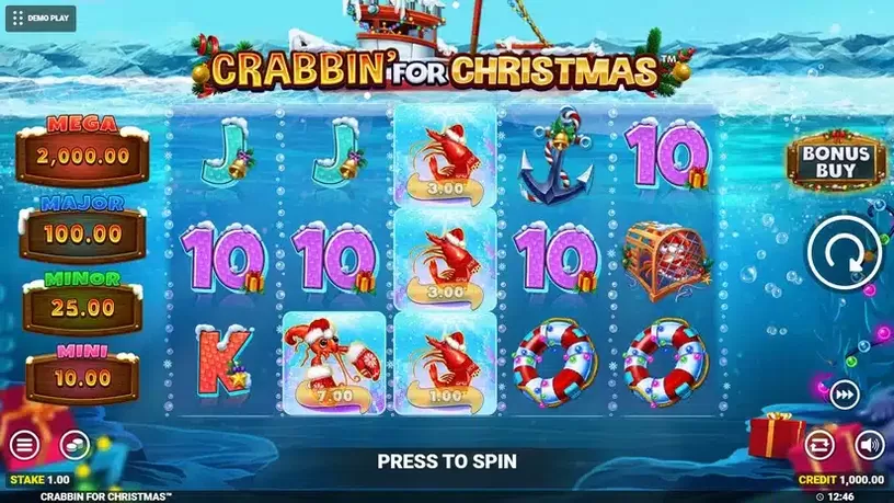 Crabbin for Christmas slot screenshot 1