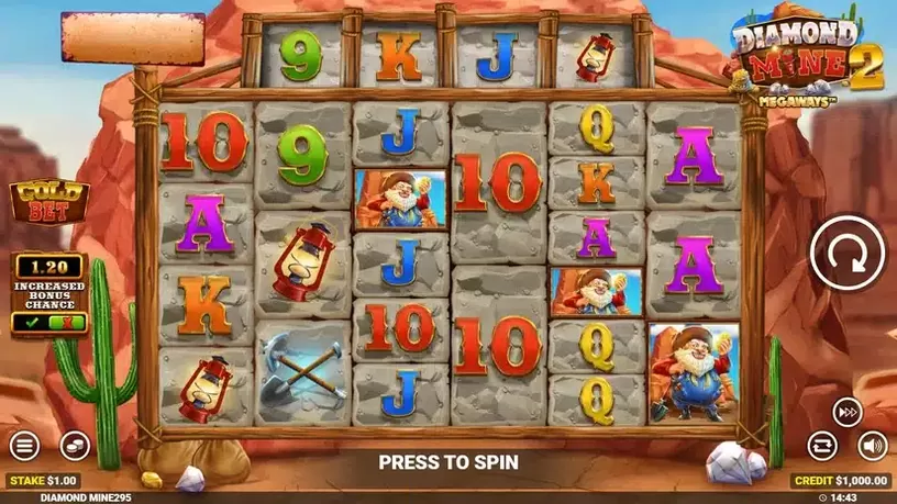 Diamond Mine 2 Megaways slot screenshot 1