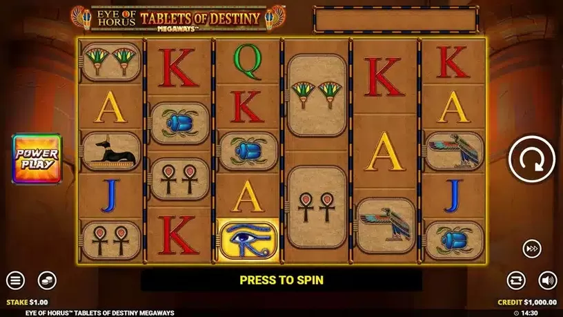 Eye of Horus Tablets of Destiny Megaways slot screenshot 1