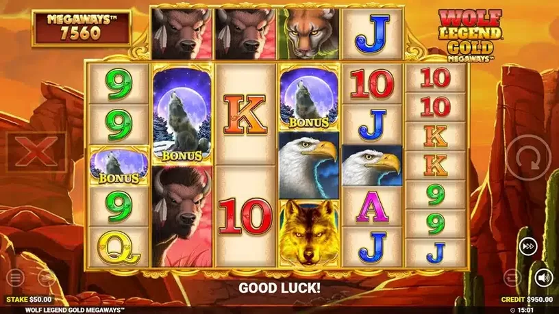 Wolf Legend Gold Megaways slot screenshot 2