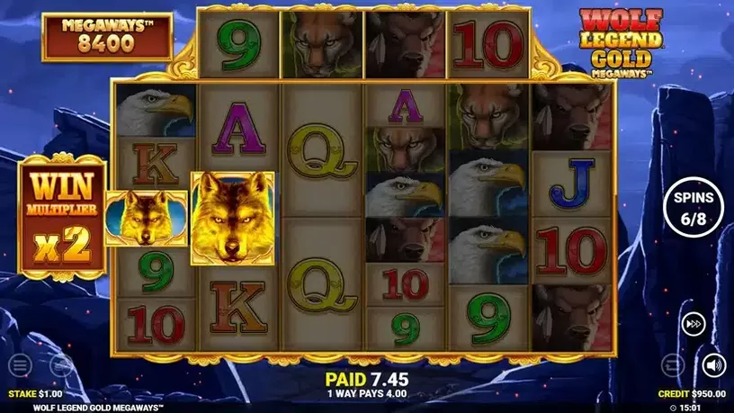 Wolf Legend Gold Megaways slot screenshot 5