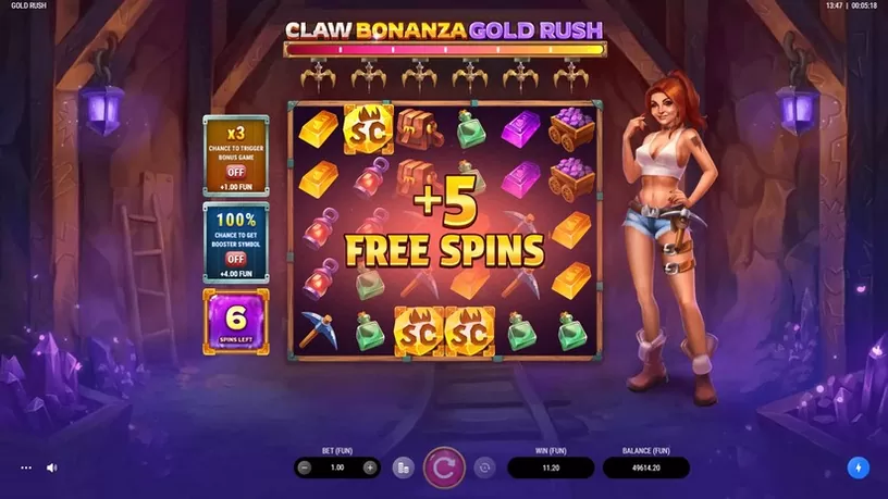 Claw Bonanza: Gold Rush slot screenshot 5