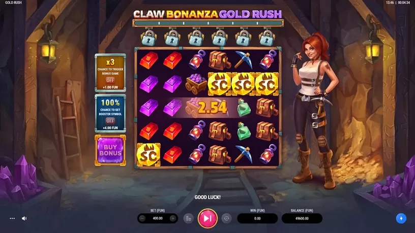 Claw Bonanza: Gold Rush slot screenshot 2