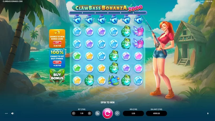 Clawbass Bonanza 2000 slot screenshot 1