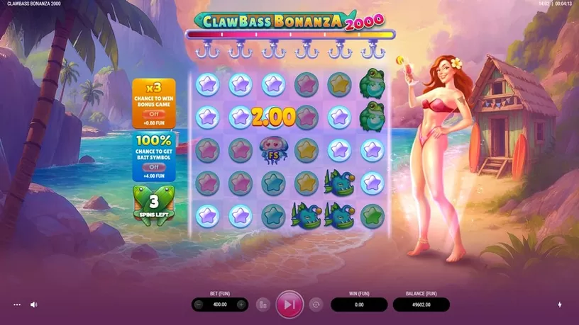 Clawbass Bonanza 2000 slot screenshot 3
