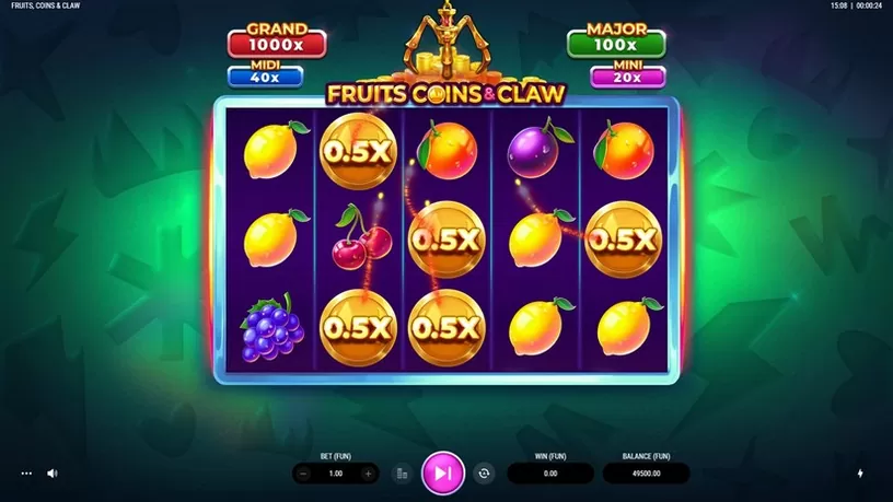 Fruits, Coins & Claw slot screenshot 2