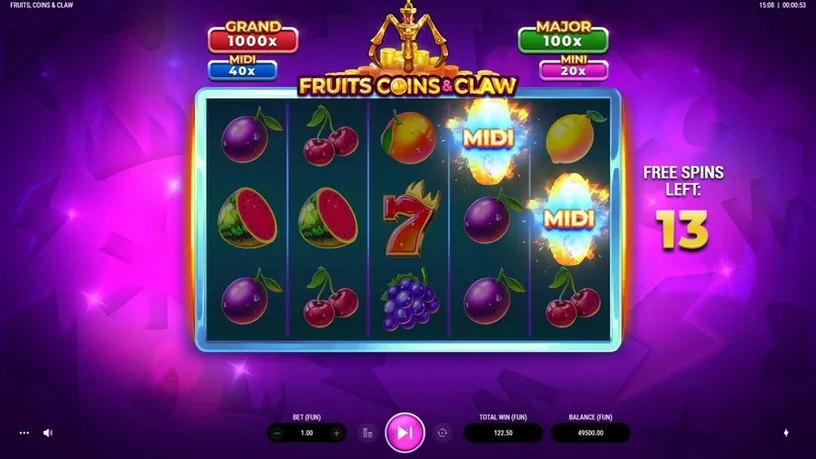 Fruits, Coins & Claw slot screenshot 4