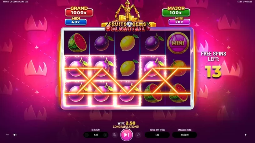 Fruits Or Gems Clawctail slot screenshot 5