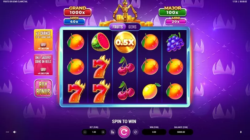 Fruits Or Gems Clawctail slot screenshot 1