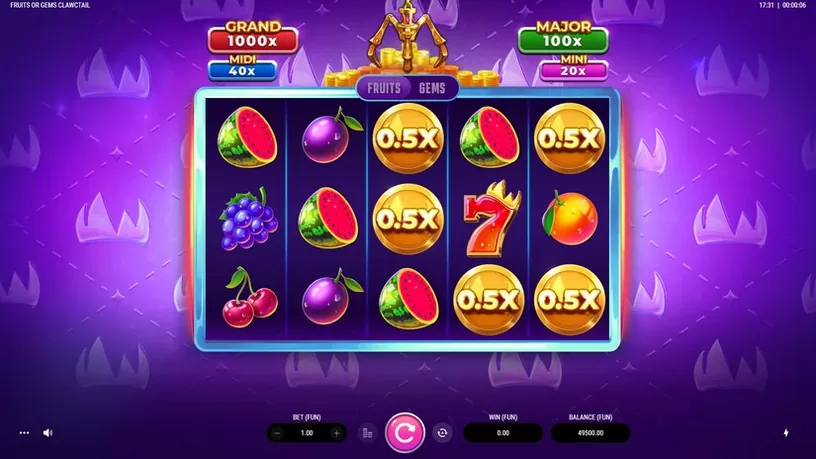 Fruits Or Gems Clawctail slot screenshot 3