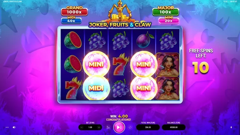 Joker, Fruits & Claw slot screenshot 5