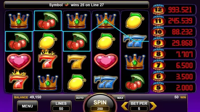 Jackpot Inferno slot screenshot 3