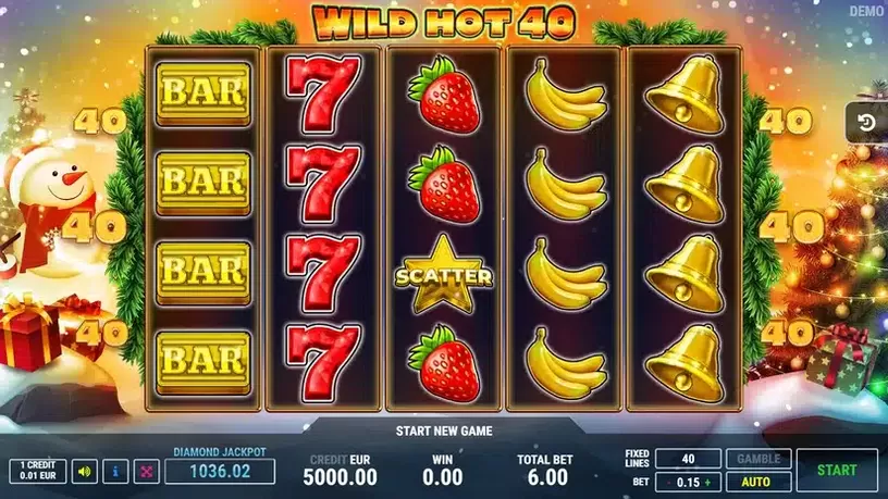 Wild Hot 40 Christmas slot screenshot 1