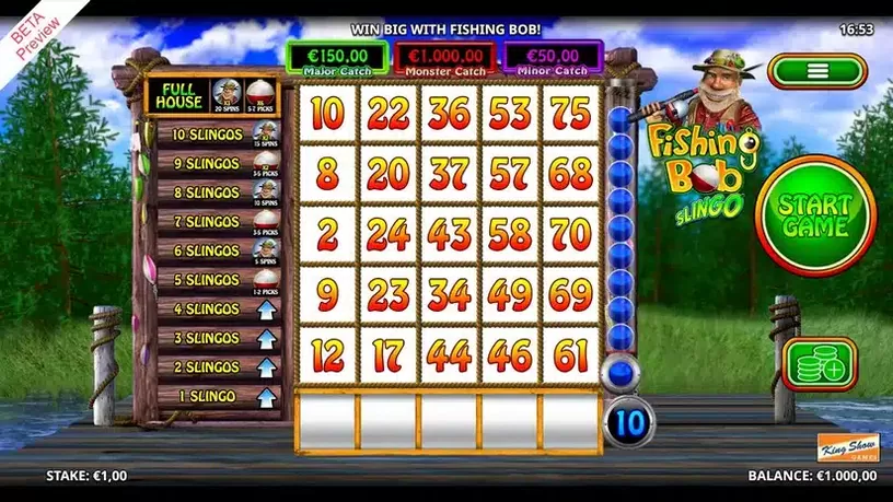 Slingo Fishing Bob slot screenshot 1